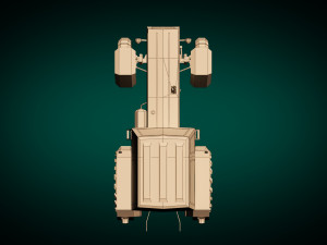 low poly tractor 02 3D Модель