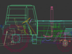 low poly tractor 02 3D Модель
