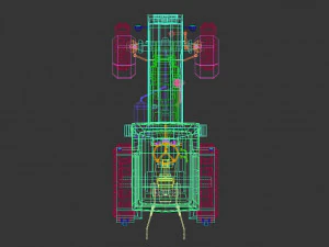 tracteur low poly 02 Modèle 3D