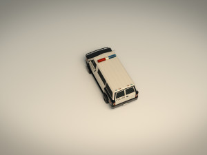 low poly police van 04 Model 3D