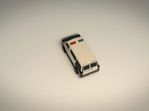 low poly police van 04 3D Model