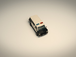 low poly police van 04 Model 3D
