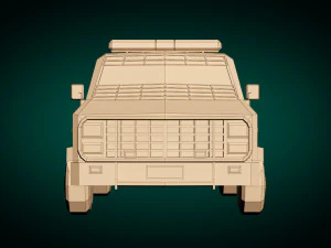 low poly police van 04 3D Model