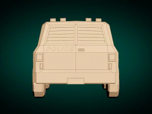 low poly police van 04 3D Model