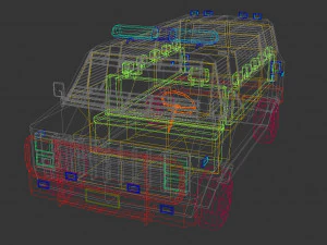 low poly police van 04 3D Model