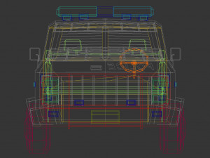 low poly police van 04 Model 3D