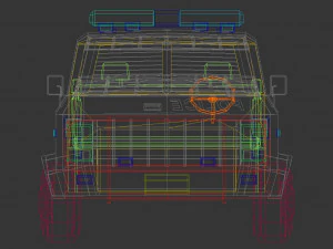 low poly police van 04 3D Model