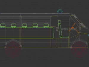 low poly police van 04 Model 3D
