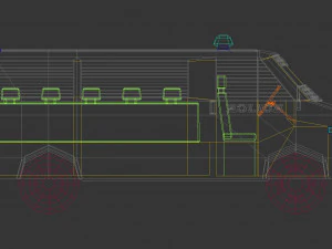 low poly police van 04 3D Model