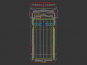 low poly police van 04 Model 3D