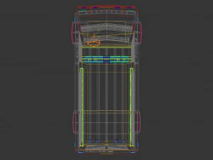 low poly police van 04 3D Model