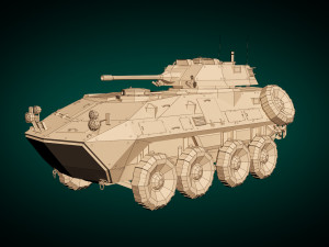 low poly tank 05 3D Model