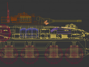 low poly tank 05 3D Model
