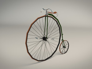 low poly antique bike Model 3D