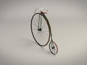 low poly antique bike Model 3D