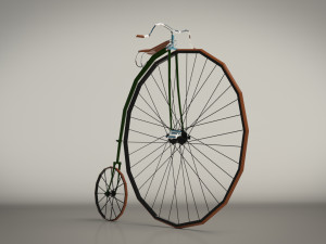 low poly antique bike Model 3D
