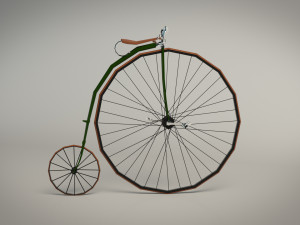 low poly antique bike Model 3D