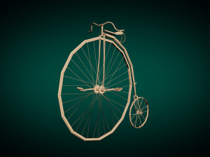 low poly antique bike Model 3D