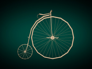 low poly antique bike Model 3D