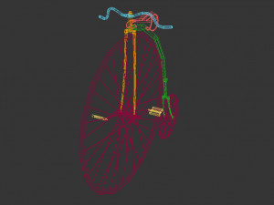 low poly antique bike Model 3D