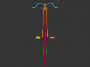 low poly antique bike Model 3D