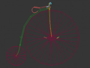 low poly antique bike Model 3D