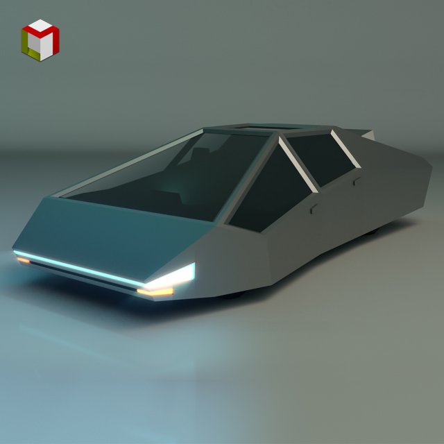 low poly sci-fi car 03 Model 3D .c4d .max .obj .3ds .fbx .stl .blend 