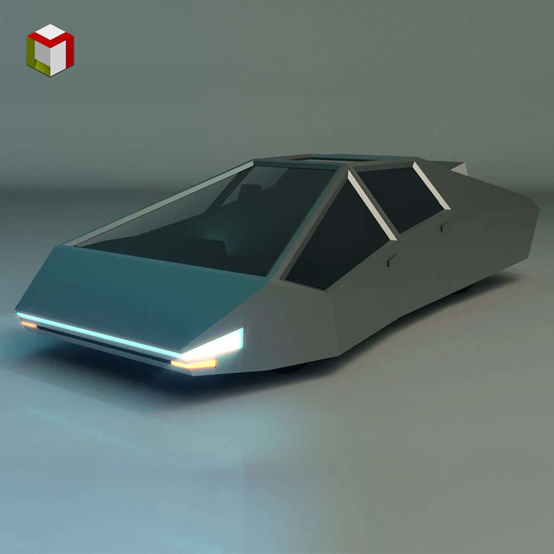 Auto di fantascienza low poly 03 Modello 3D .c4d .max .obj .3ds .fbx .stl .blend 