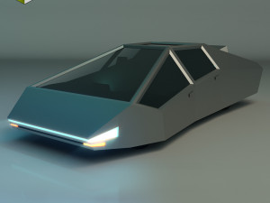 low poly sci-fi car 03 3D Model