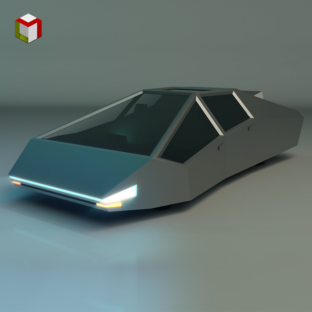Cyberpunk car 3d model фото 93