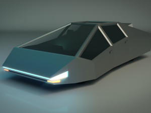 low poly sci-fi car 03 Model 3D