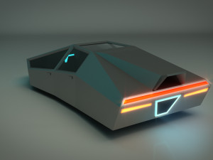 low poly sci-fi car 03 Model 3D