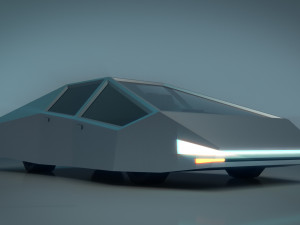 low poly sci-fi car 03 Model 3D