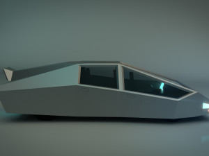 low poly sci-fi car 03 Model 3D