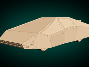 low poly sci-fi car 03 Model 3D
