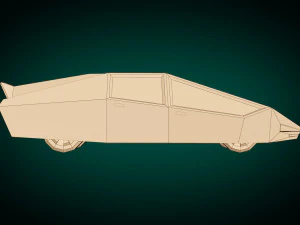 Auto di fantascienza low poly 03 Modello 3D