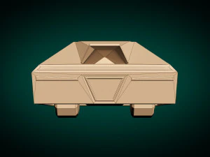 Auto di fantascienza low poly 03 Modello 3D