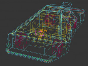 low poly sci-fi car 03 Model 3D