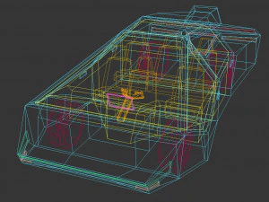 Auto di fantascienza low poly 03 Modello 3D