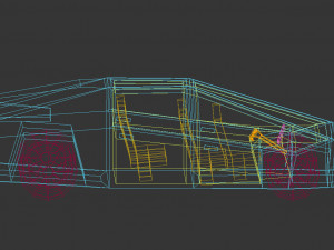 low poly sci-fi car 03 Model 3D