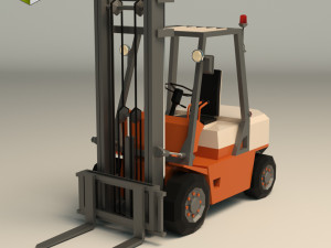 low poly forklift 01 3D Model