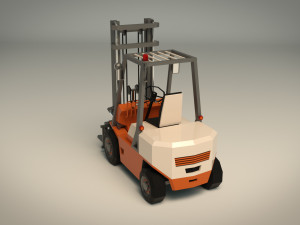 low poly forklift 01 3D Model
