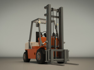 low poly forklift 01 3D Model
