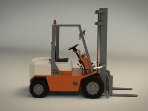 low poly forklift 01 3D Model