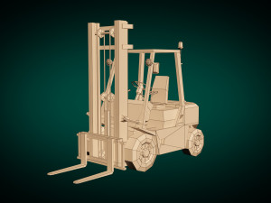 low poly forklift 01 3D Model
