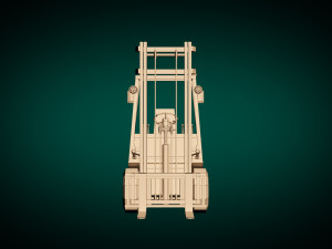 low poly forklift 01 3D Model