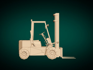 low poly forklift 01 3D Model