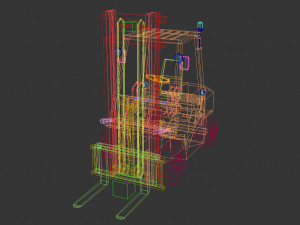 low poly forklift 01 3D Model