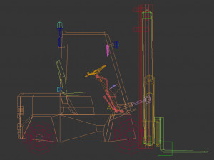 low poly forklift 01 3D Model