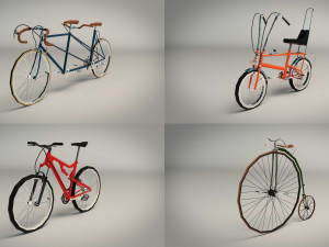 low poly bike pack 02 3D Model